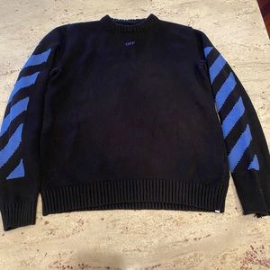 Off-White Mens Medium Black & Purple Sweater